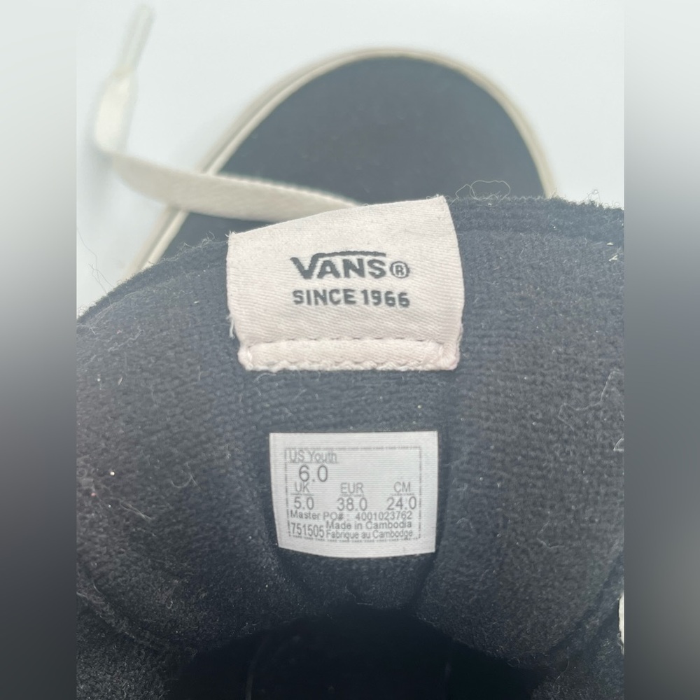 Vans Kids Ward Hi Black & White High - Top Skater Sneakers Youth Size 6 - Picture 9 of 10